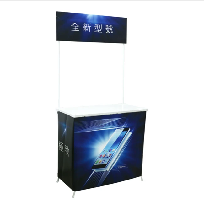 
Easy carrying supermarket foldable promotion table Custom PVC advertising promotional counter