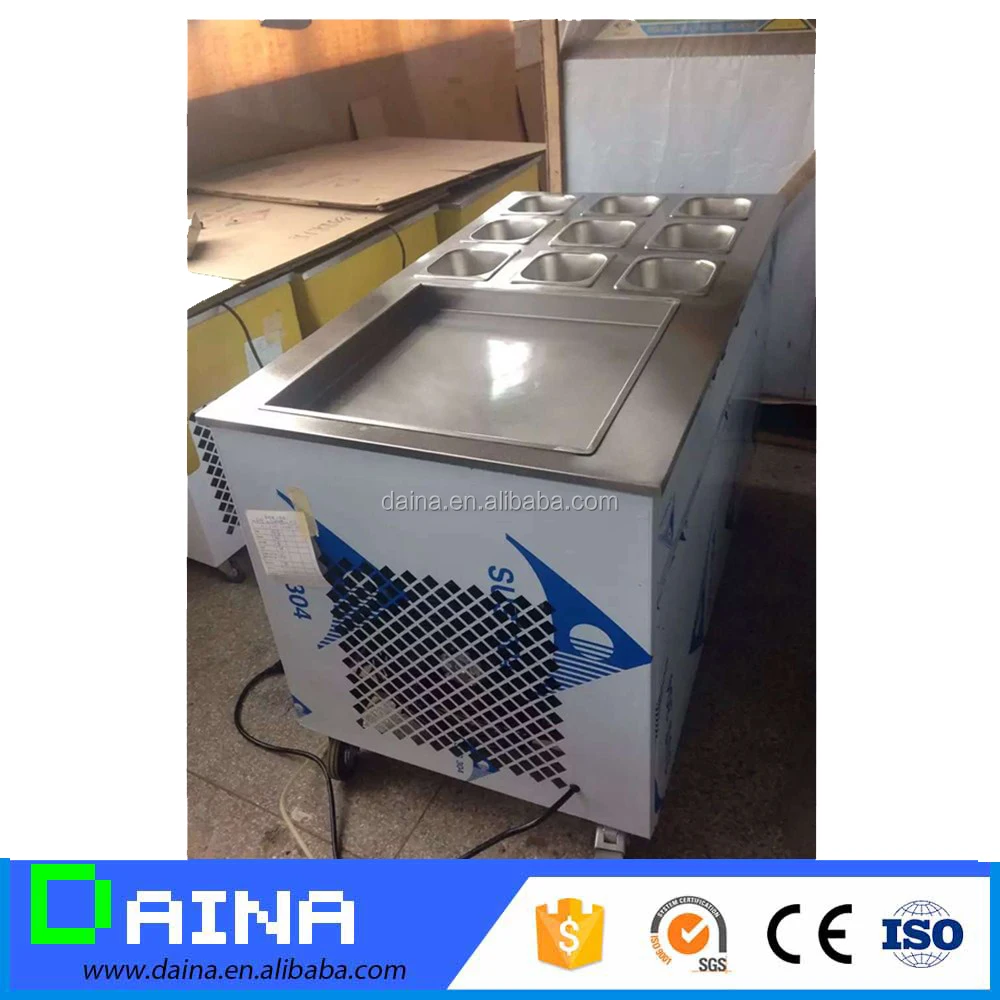 Thailand Commercial Fried Ice Cream Roll/ Thailand single square pan fried ice cream rolled machine
