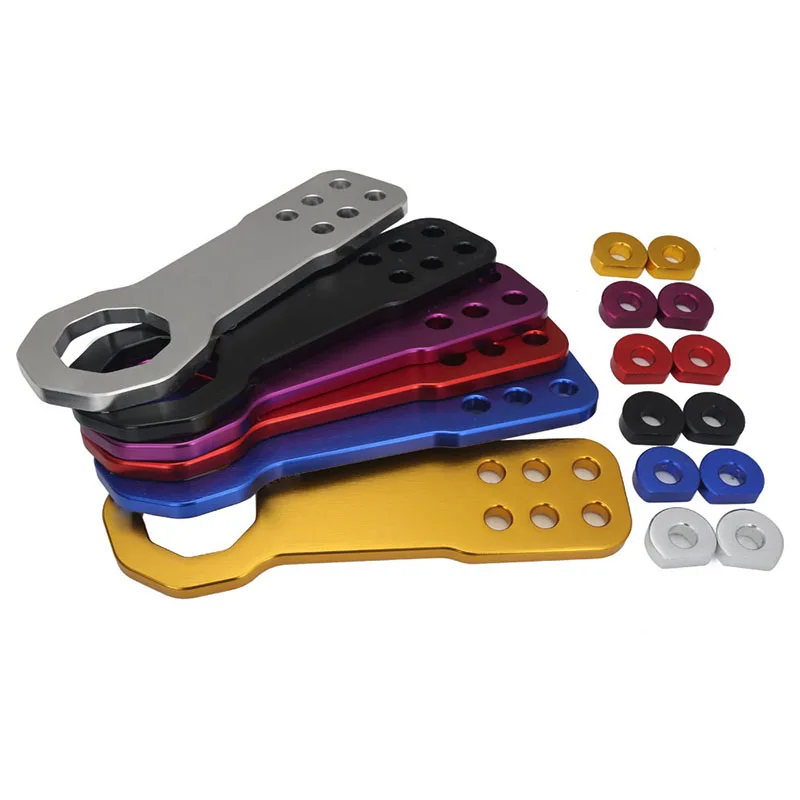 Универсальные аксессуары JDM для гоночных автомобилей, модифицированный передний и задний крючок для буксировки, комплект для тяги бампера, крючок для буксировки