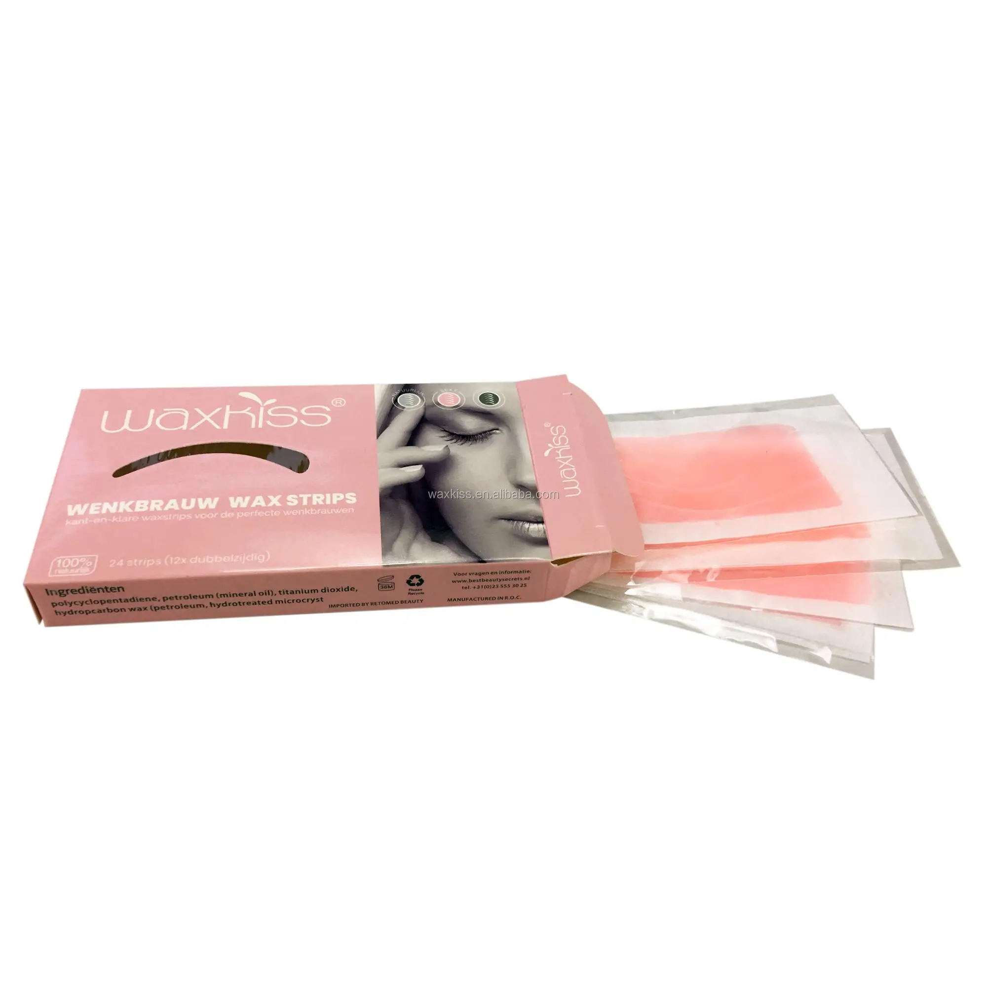 Waxkiss double side bands depilatorias wax strips, easy to used wax strips for eyebrow