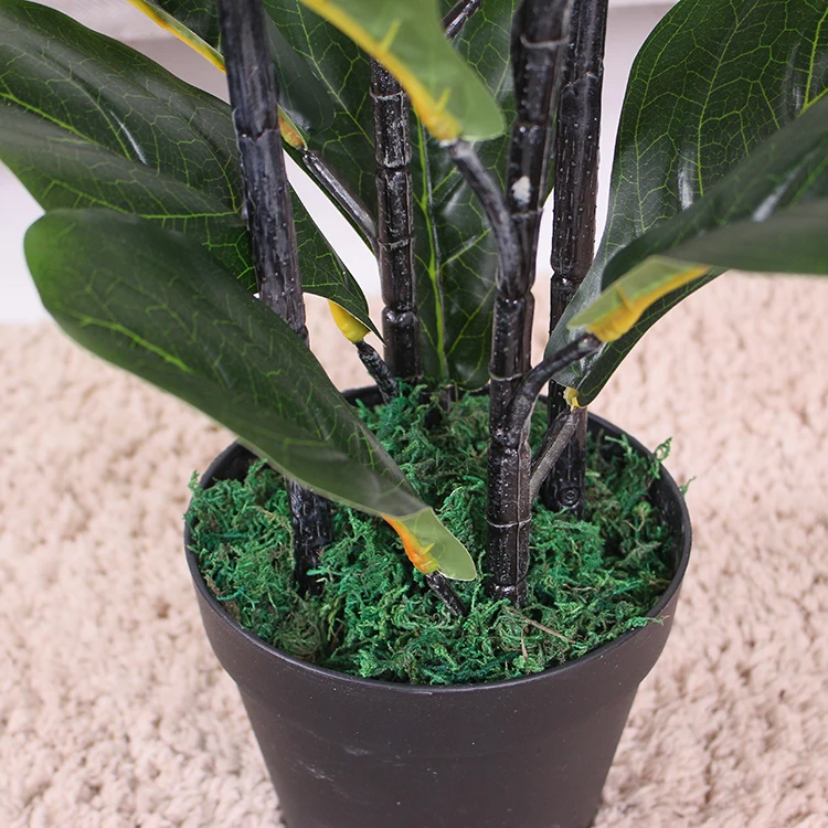 Best price lifelike fiddle leaf plant 90cm artificial ficus lyrata, custom home decoration fabric plastic large artificial tree