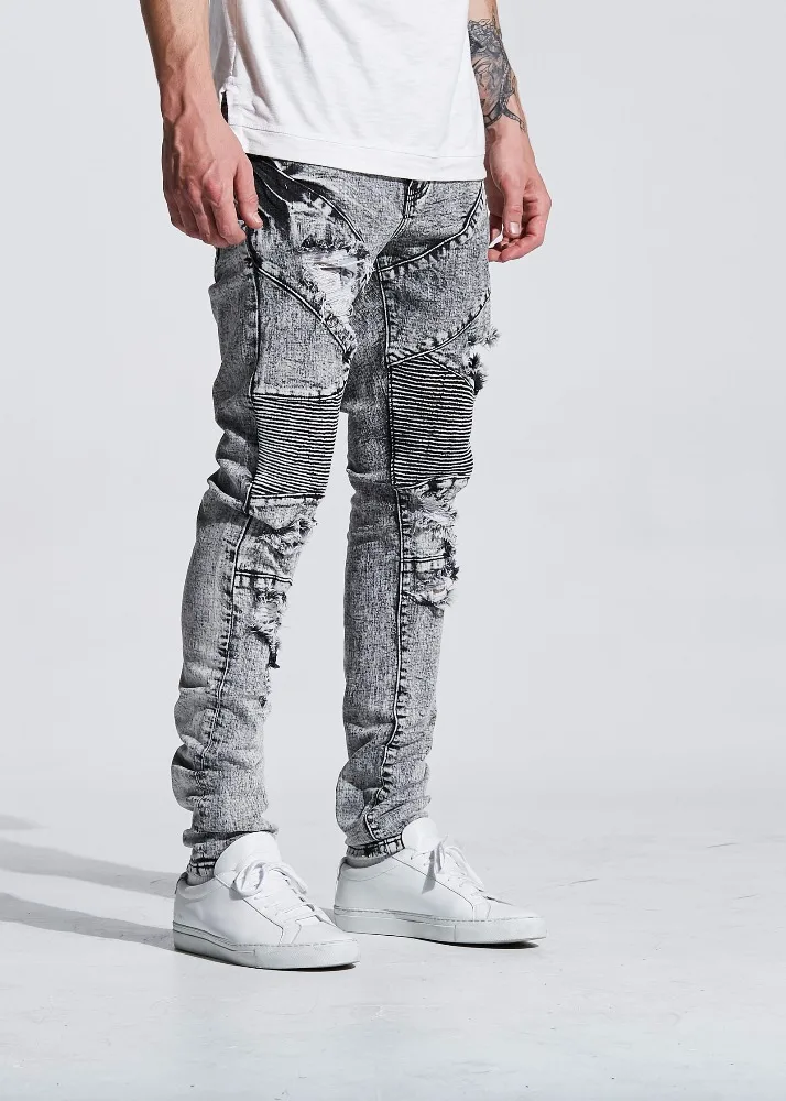 OEM new model in bulk design your own pent style ripped grey acid wash biker funky stylish jeans pants for boys 253