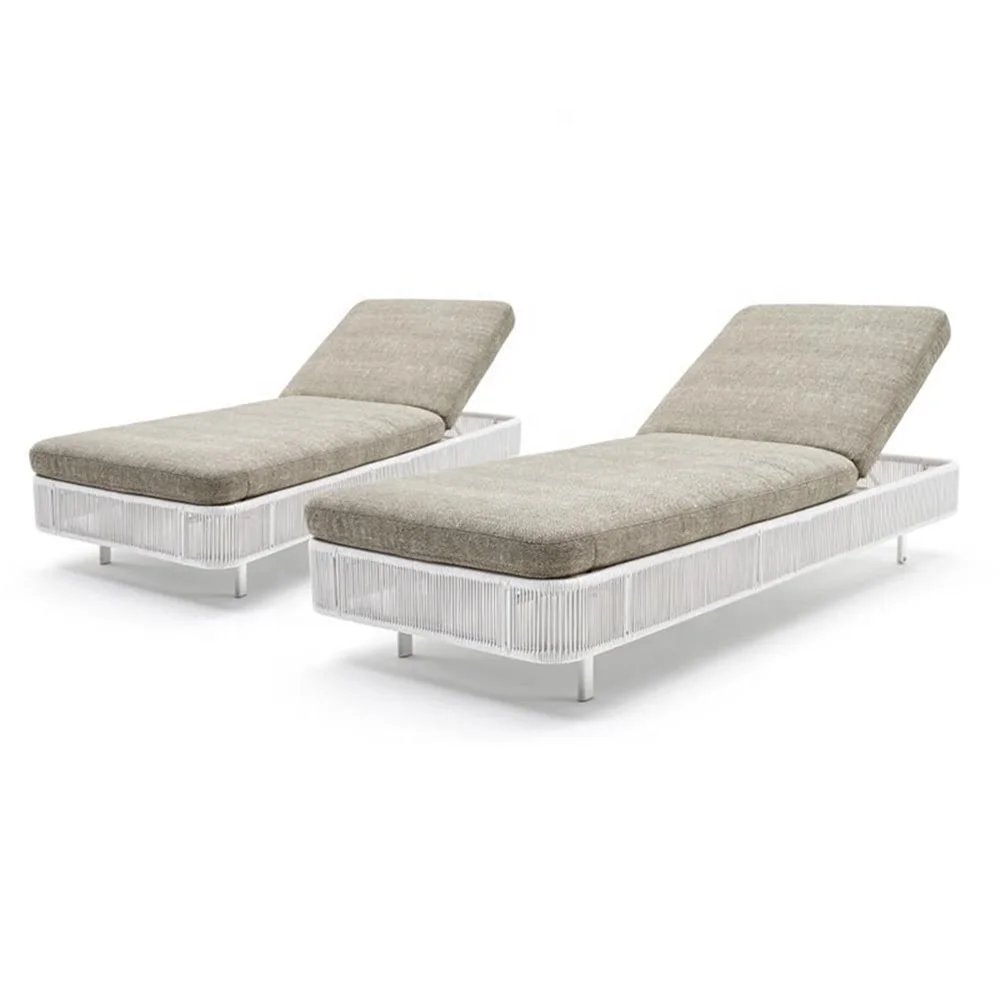 
Luxury Rope Woven Sun Lounger Furniture Outdoor 