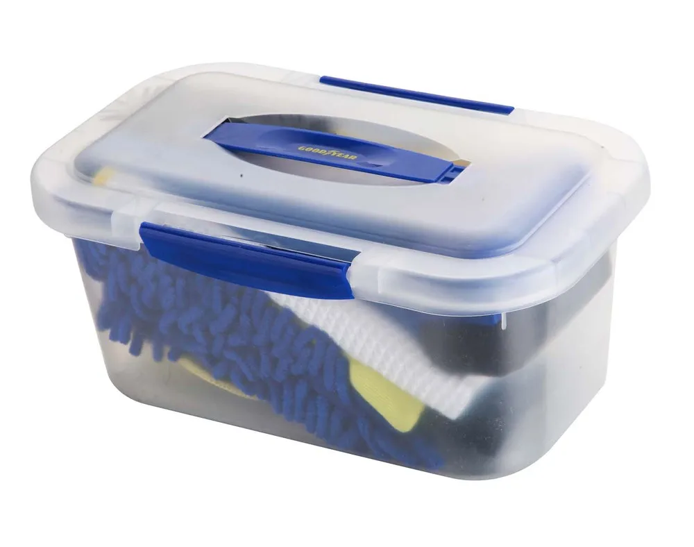 9pcs Assorted Polishing pad rub wiper cloth wash chenille mitt Storage Box car cleaning set car wash kit