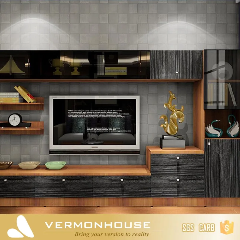 2021 Hangzhou Vermont Modern Design Lacquer TV Cabinet With Showcase Stands Living Room Furniture