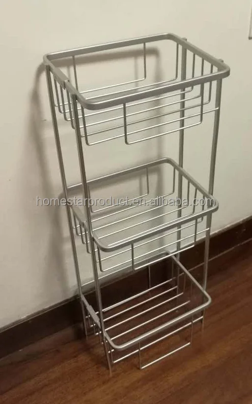 Tension shower caddy and tension pole caddy and bamboo corner caddy and Aluminium bath corner rack, 3 tiers corner shelf