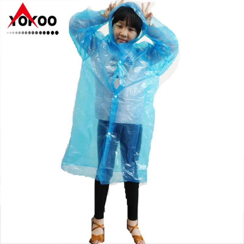 Одноразовый детский дождевик, пластиковый детский дождевик, Детский прозрачный дождевик