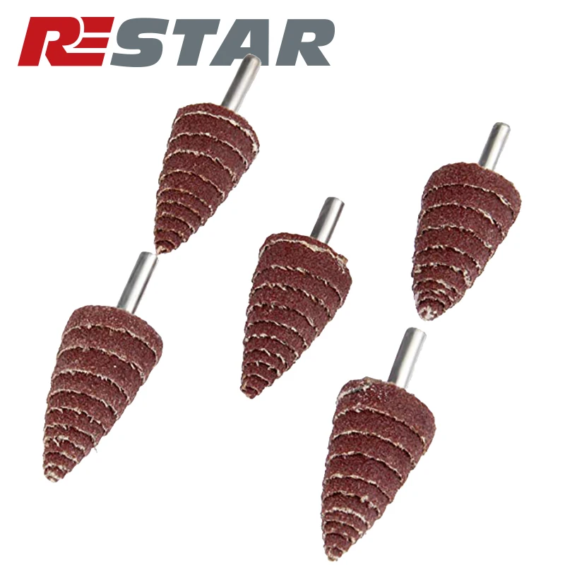 6mm Shank 30mm Dia Tapered Head Emery Cloth Mandrel Mounted Grinding Point