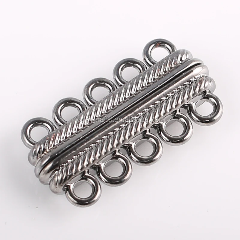 High Quality silver gold rose gold plated Slide Lock Clasps  5 Multi Strand Necklace Clasp