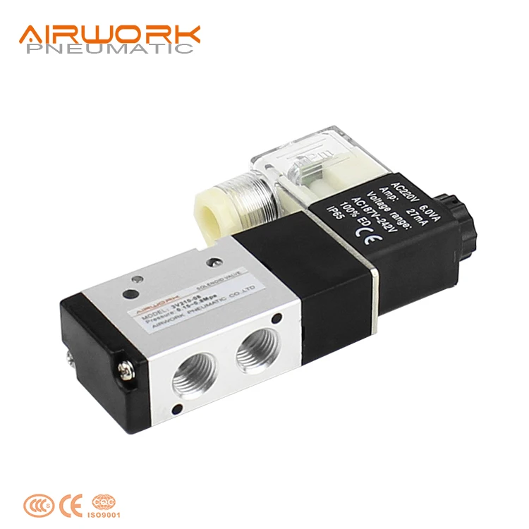 3v210-08 3 2 way 3-way pneumatic electric actuator control solenoid valve operation 12v 24v dc