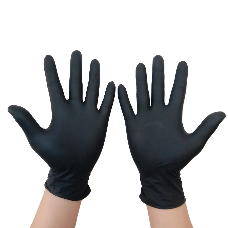 Chemical Resistant Durable Long Lasting Lab Nitrile Black Gloves