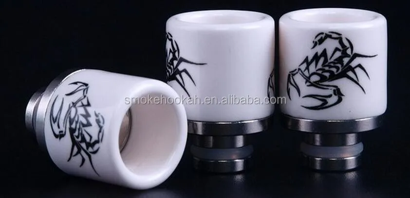 high quality white 510 ceramic drip tip for electronic cigarette