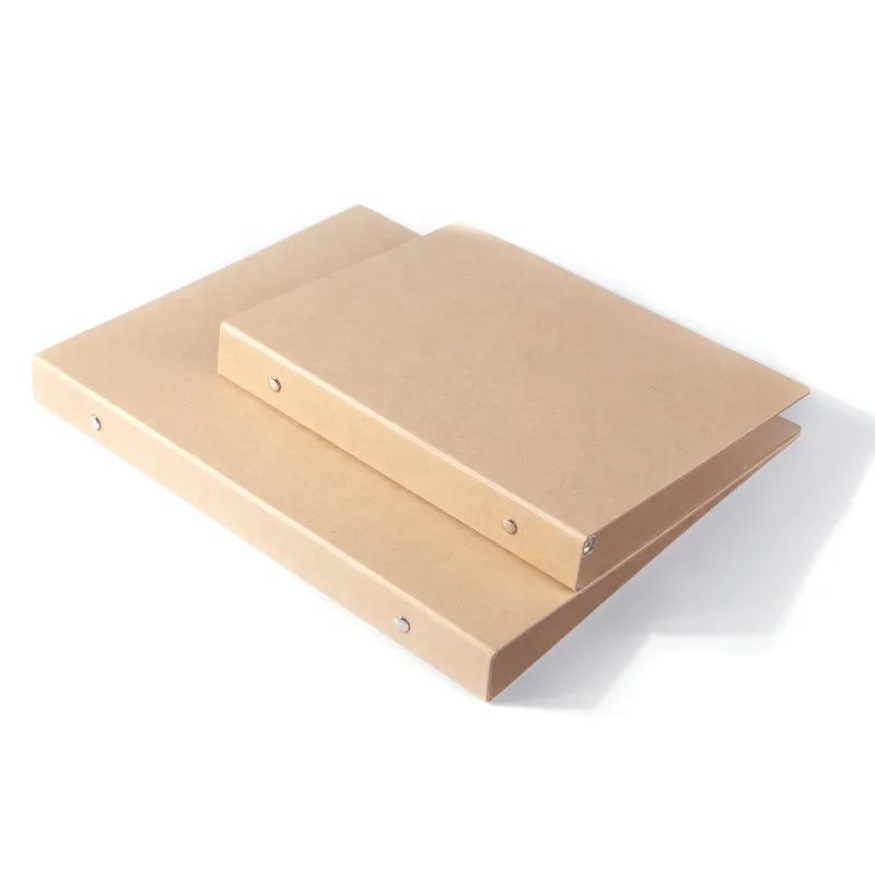 Папка для документов из переработанной крафт-бумаги формата А4 и А3 с серебряным кольцом