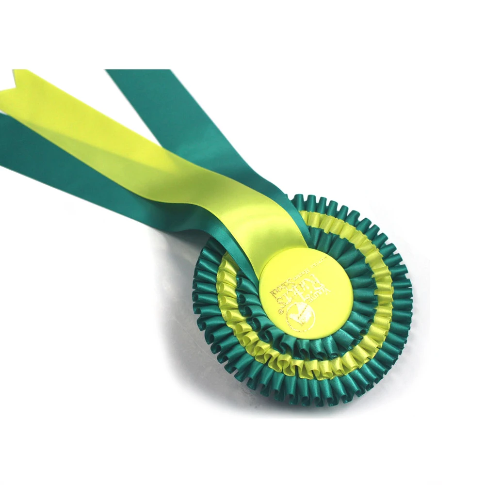Elegant Fancy-designed Single Face Satin Ribbon Award Ribbon Rosette For Horse/Pet Race