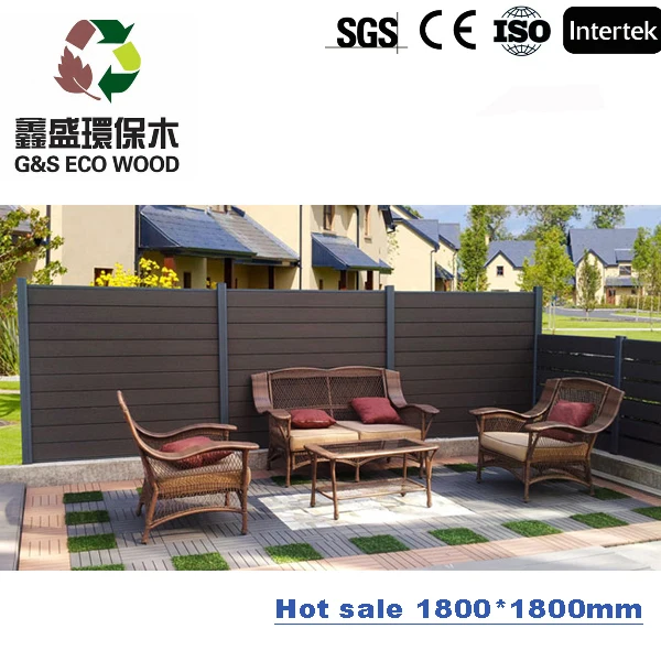 European Market Fencing Aluminum Frame Wood Plastic Composite Board Garden WPC Fence , Outdoor WPC Fencing