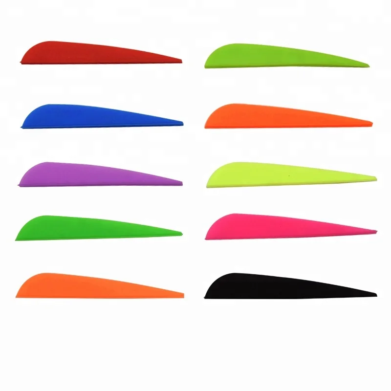 Archery arrow plastic vane streamline shape arrow fletching