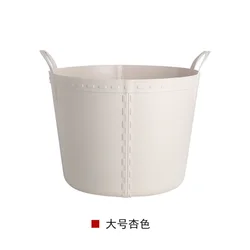Wokahome Household Basket Plastic Laundry Organizer Baskets Hamper Bag with Soft Handles Waterproof