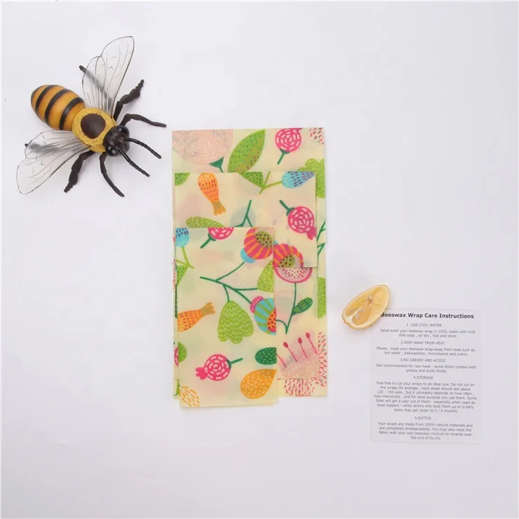 
High Quality waterproof Reusable Storage Beeswax Food Wraps 