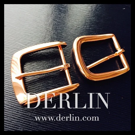 Shiny Polished Luxury Quality Rose Gold Polished Belt Metal Pin Buckle