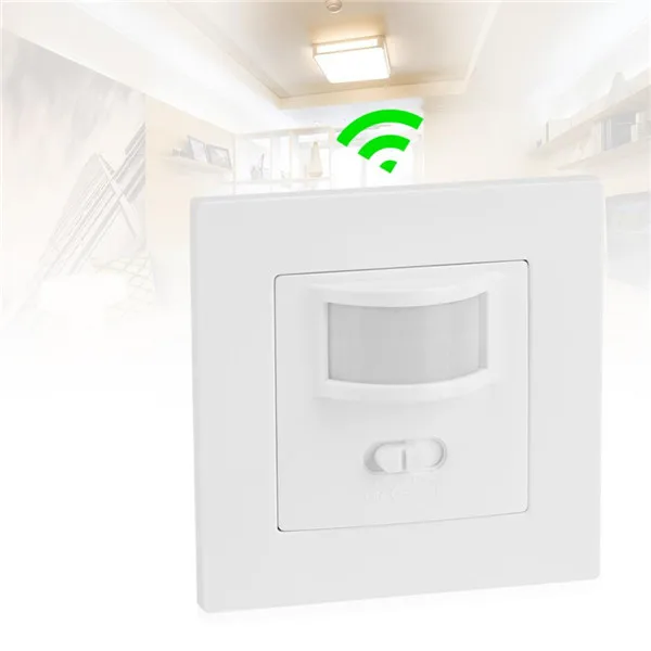 
AC 110V-240V Infrared PIR Motion Sensor Recessed Wall Lamp Light Bulb Switch 