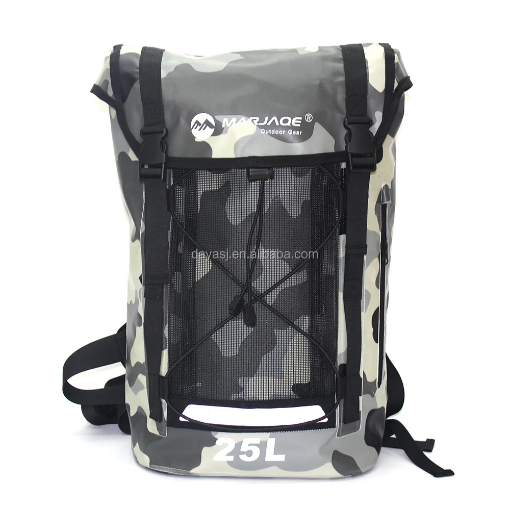 
Latest Design Net Bag With Inner Pocket Waterproof Backpack Dry Bag High Quality Grey Camo Waterproof Sack 
