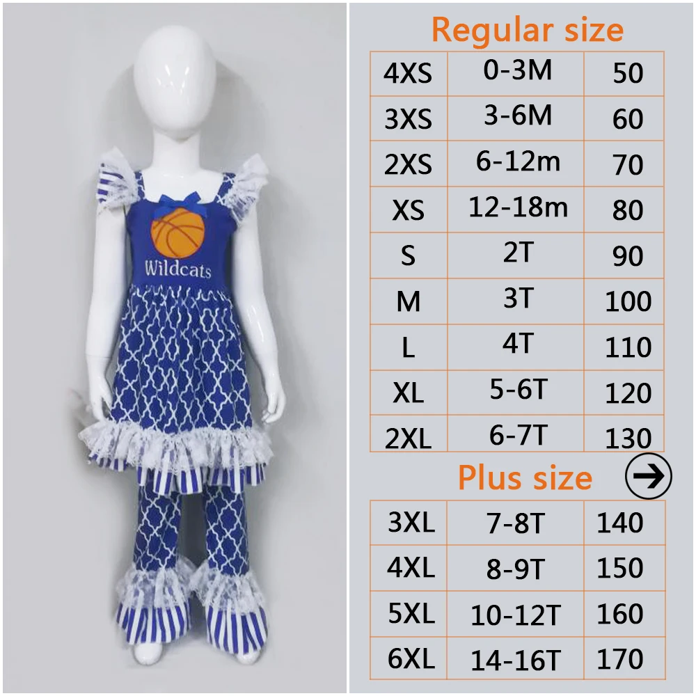 New style girls clothing set sleeveless basketball pattern top lace ruffle pants girls boutique girls outfits