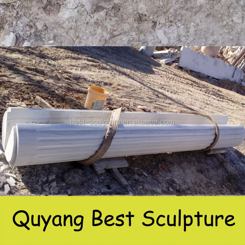 wholesale natural marble half and hollow round pillar design for sale