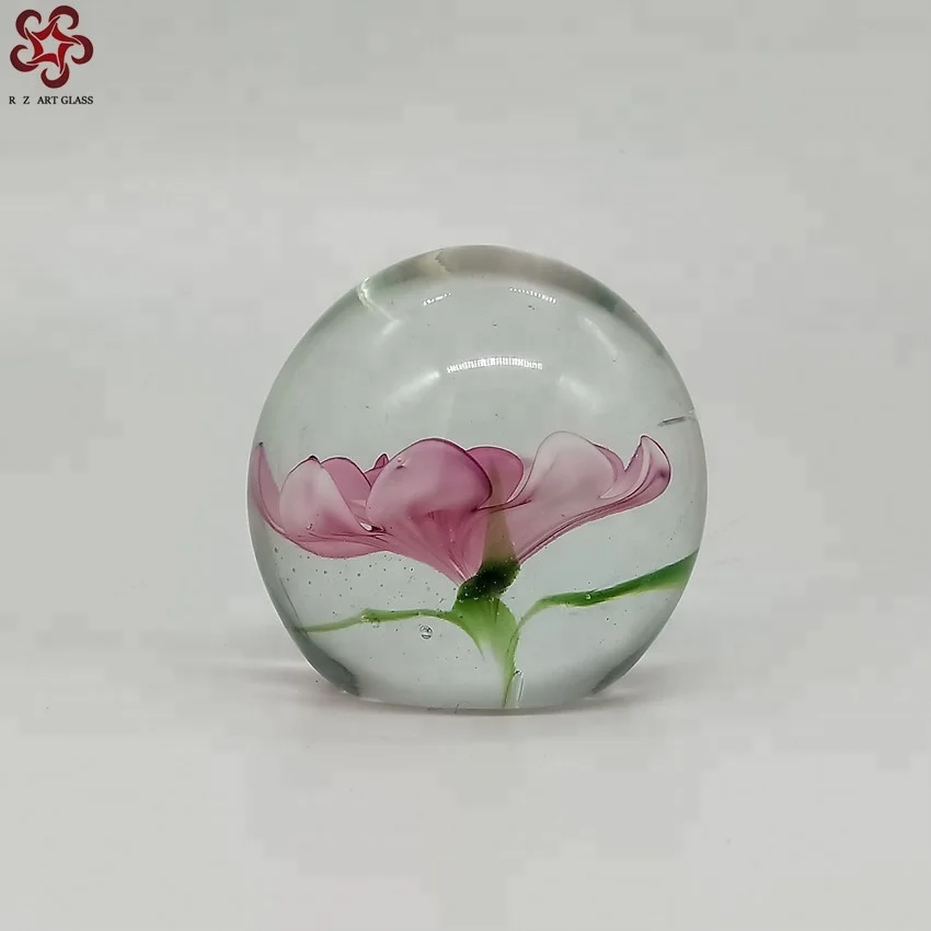 Modern Handicraft Colorful Flower Ball Murano Glass