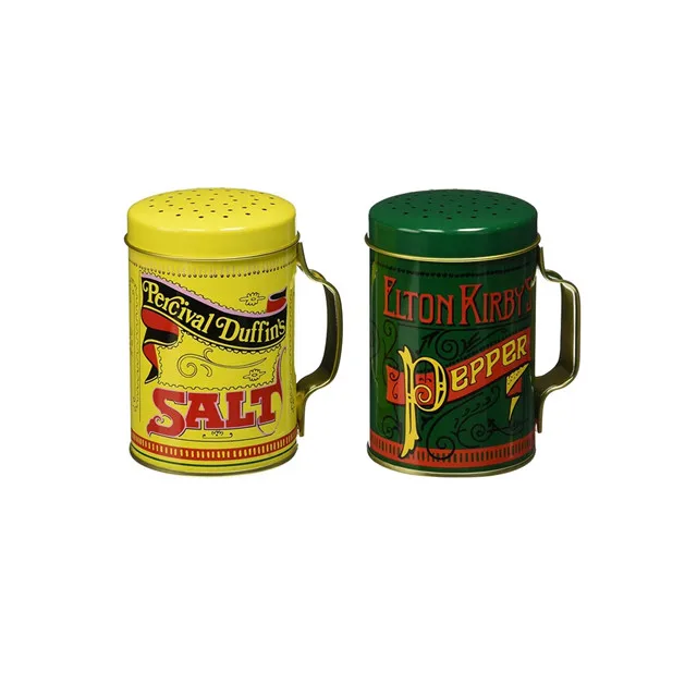 Factory Wholesale custom salt and pepper metal spice salt shaker tin can with handle