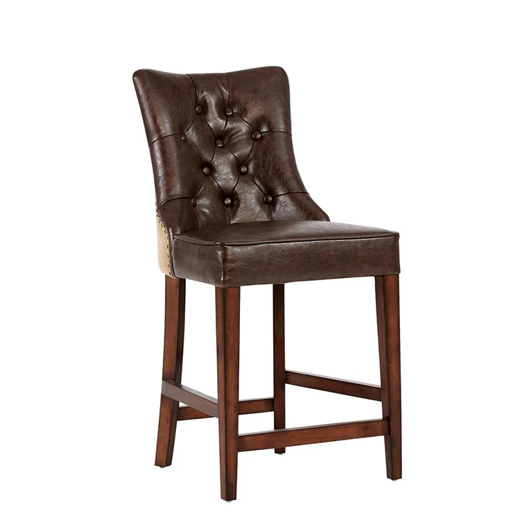 Classic tufted leather bar stool chair counter stool for night club furniture