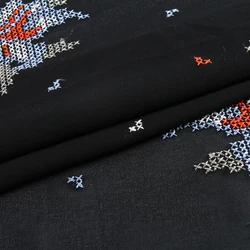 Good quality multi color chiffon georgette embroidery lace fabric dubai dress