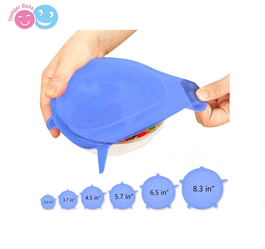 Reusable Seal Lid Durable and Expandable Food Covers Keeping Food Fresh Dishwasher and Freeze