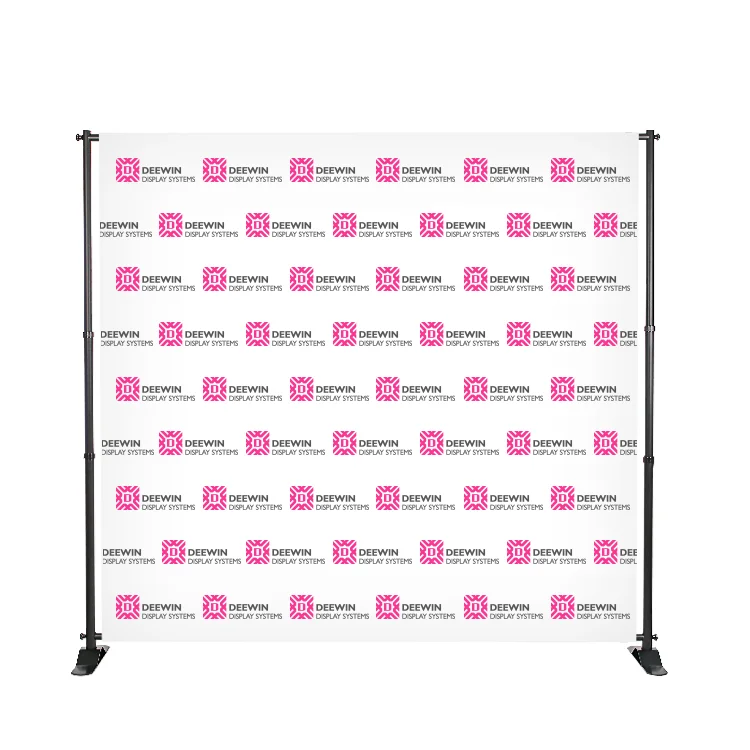Telescopic trade show backdrop 8 x 8ft step and repeat frame Banner stand adjustable