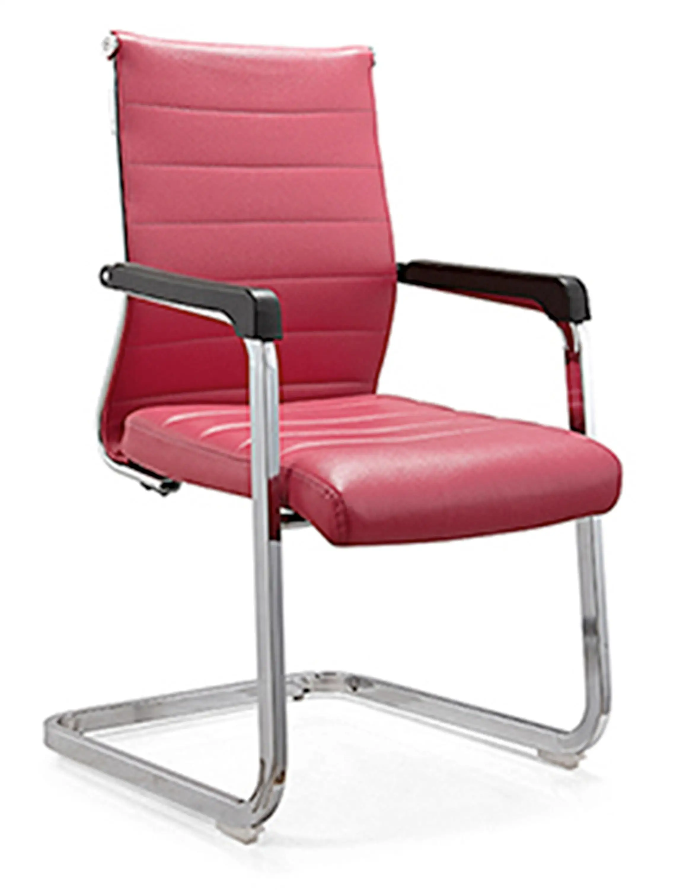 pu leather office chair without wheels fixed leg pink leather office chair