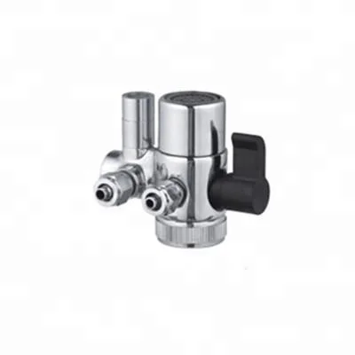 Хромированный латунный фильтр для воды 1/4 дюйма, кран с двойным отводным клапаном