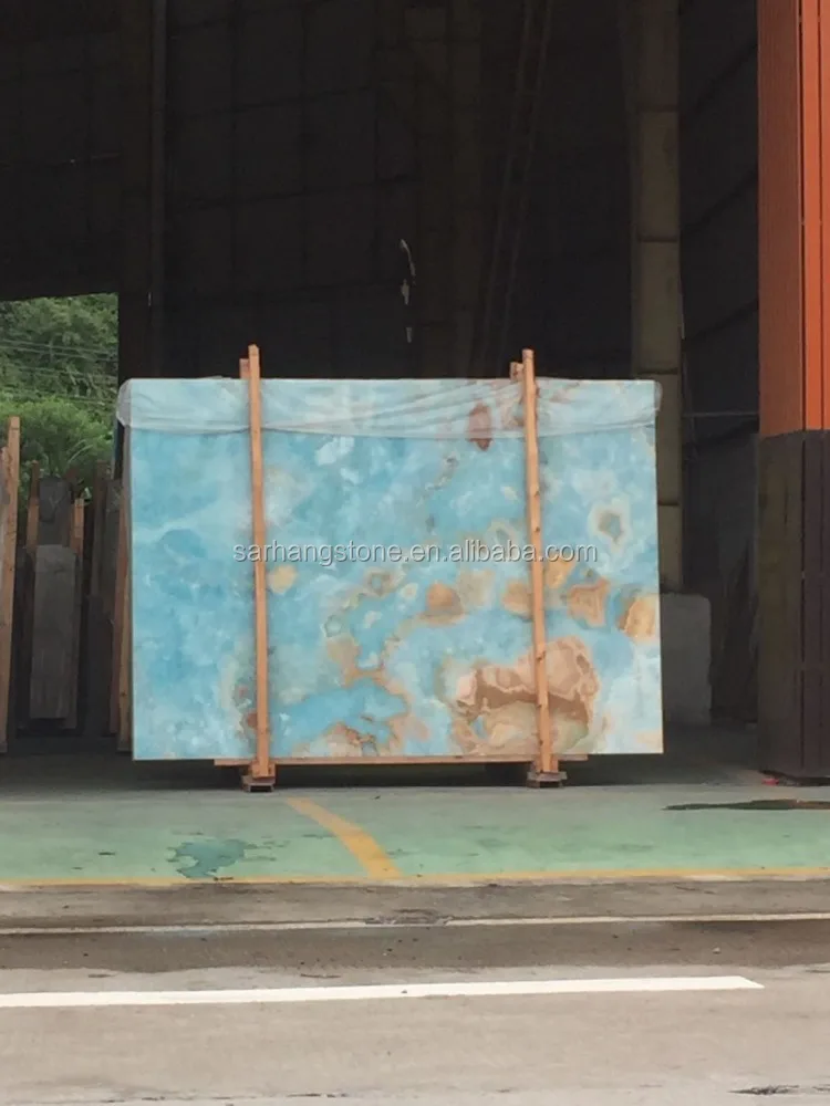 
Good Quality Building Material Natural Polished Blue Onyx Slab Sale 