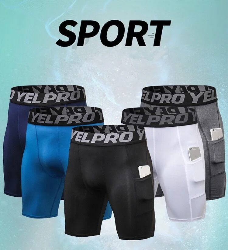 Custom logo Low moq tight men running gym shorts compression shorts