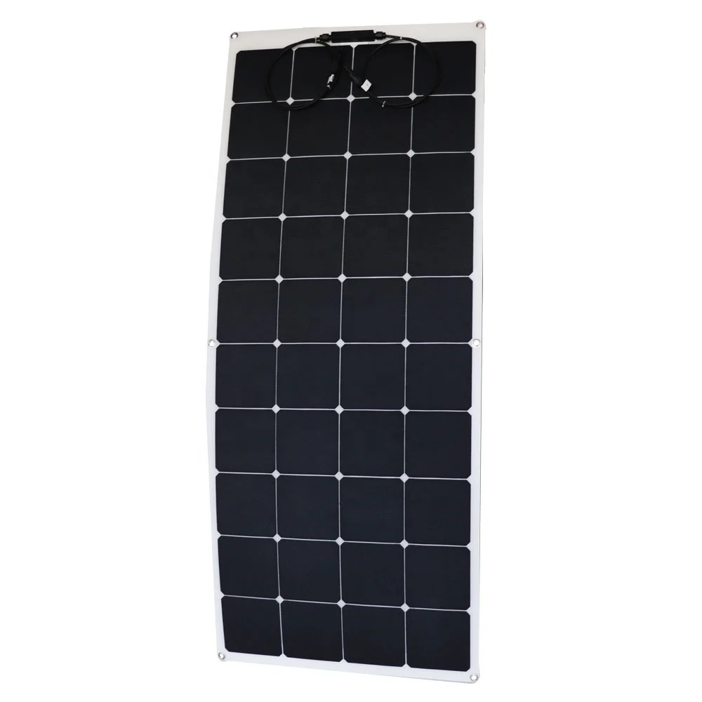 ETFE Solar Panels 100W 120W 130W 150W Flexible Solar Panel Kit Narrowboats For Boats Roof With Cables