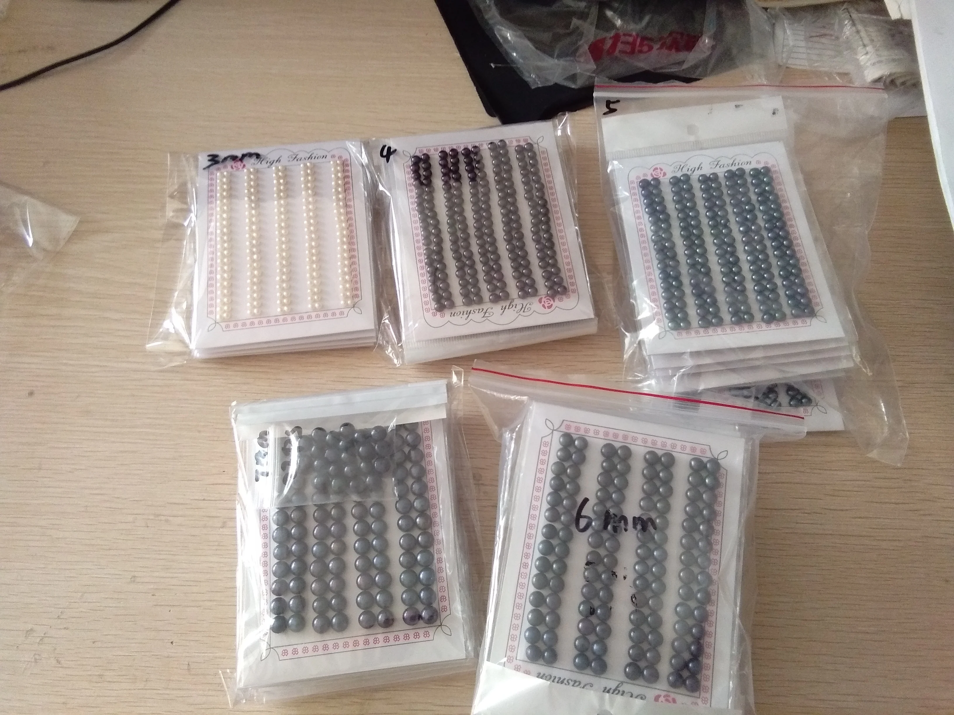 Wholesale White Freshwater Pearls Half drilled Button Pearls