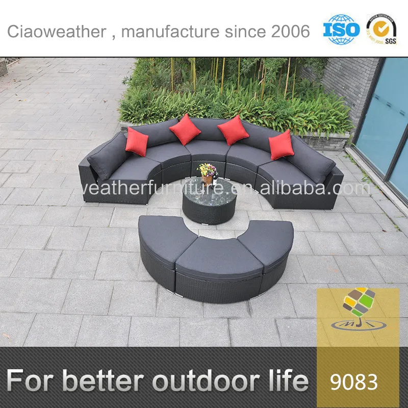 rattan furniture new model outdoor semicircle sofa set