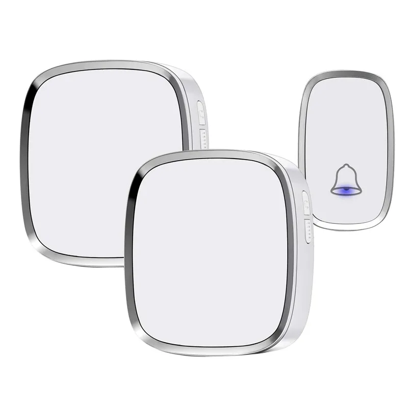 
 1000 футов Dc / Ac 110 В 220 240 В белый 200 дБ 300-м большой радиус действия, рабочий Интеллектуальный плагин, беспроводной дверной Звонок  