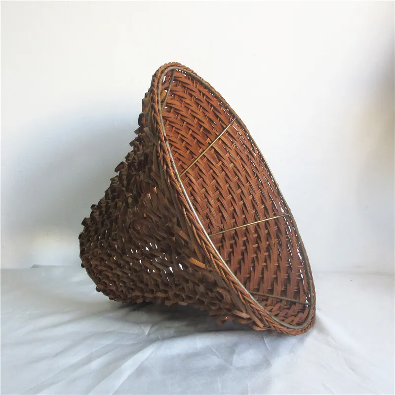 Chinese woven rural style lampshade six-colum bamboo table lamps, crimp surface light design