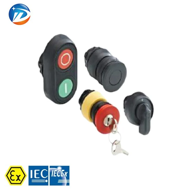 
Small low voltage dustproof waterproof singal or double or emergency explosion proof push button switch With ATEx Certificate 