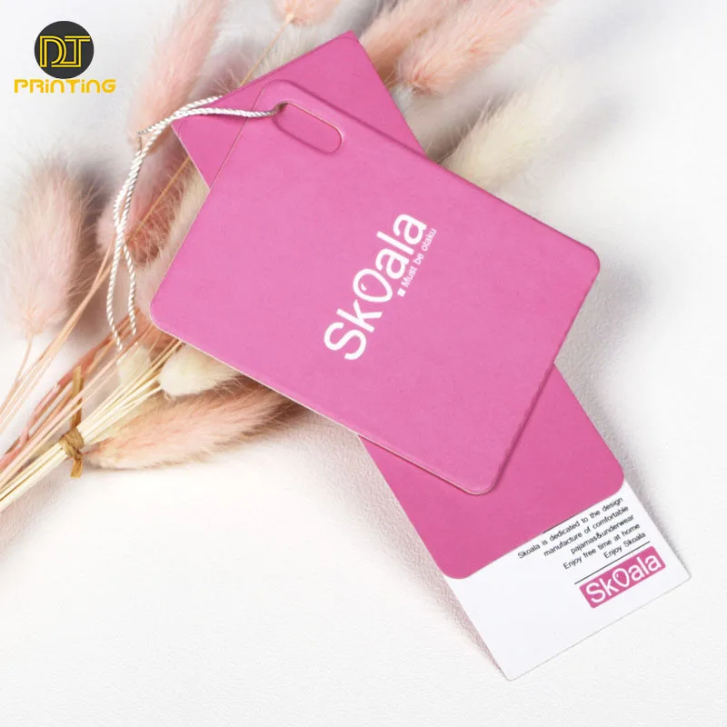 Free Design Custom Logo Hang Tags for Clothing Paper Black Offset Printing Garment Shoes Bag Suitcase Accessories Printed