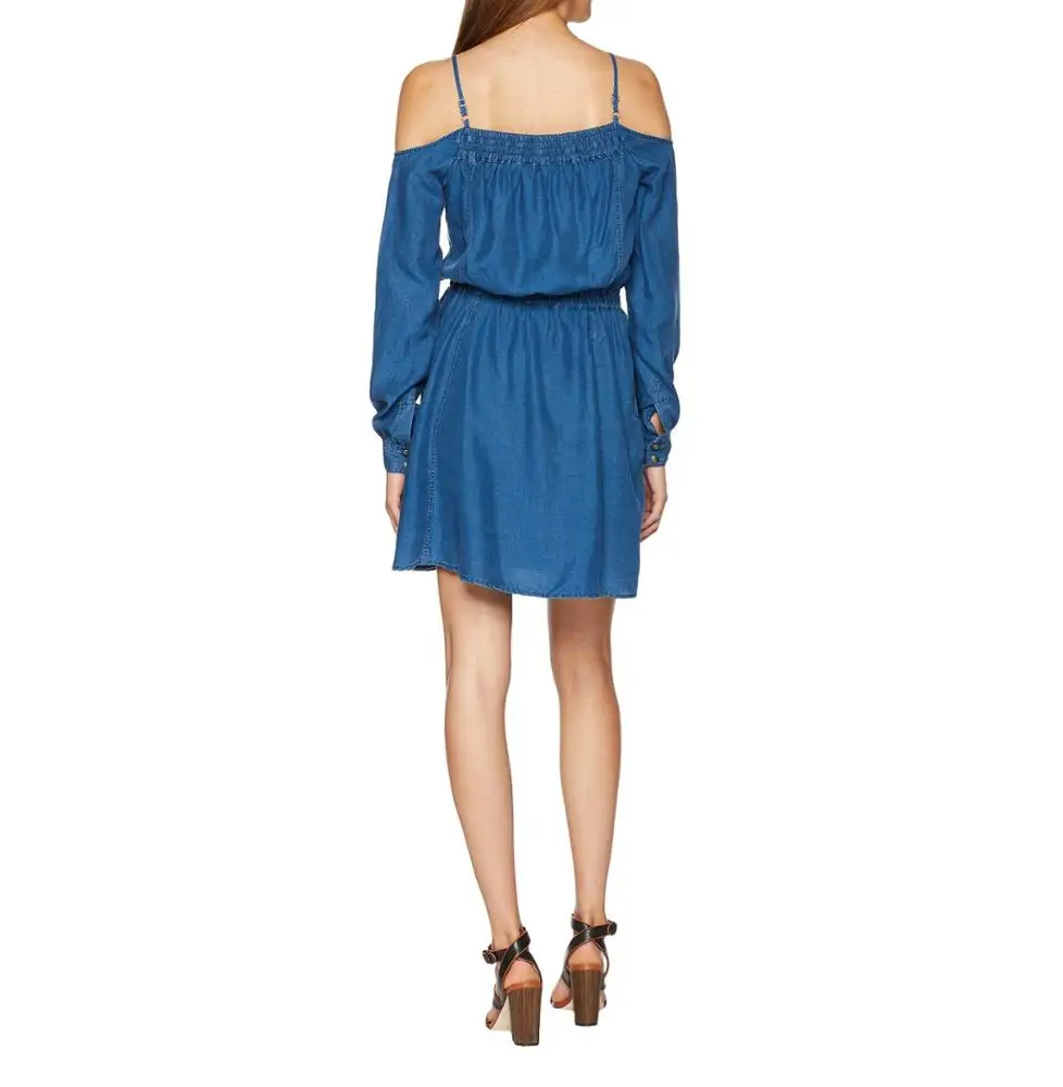 Wholesale Women Dress Summer Loose Jeans Dresses Casual Sleeveless Ladies Denim Dresses