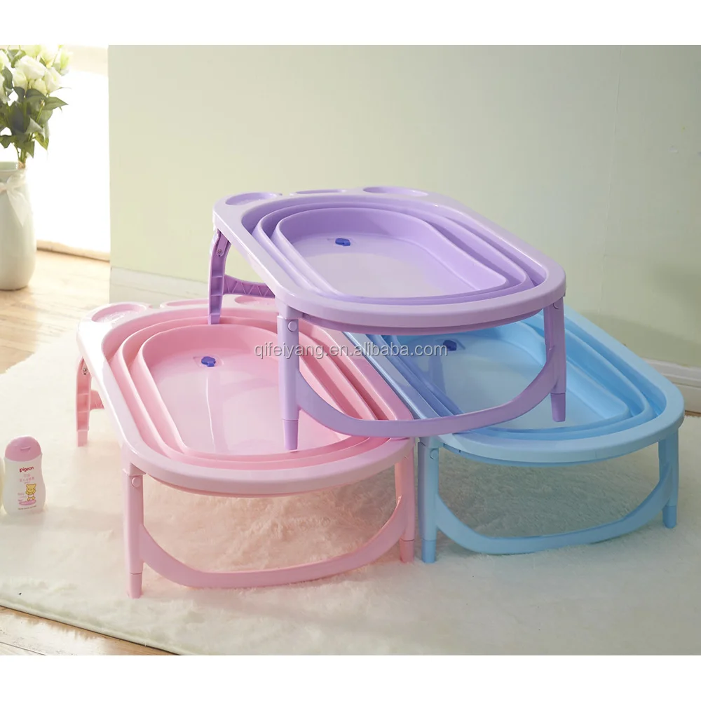 
High quality plastic baby use small portable folding baby bath tub bathroom new born baby use folding tub 