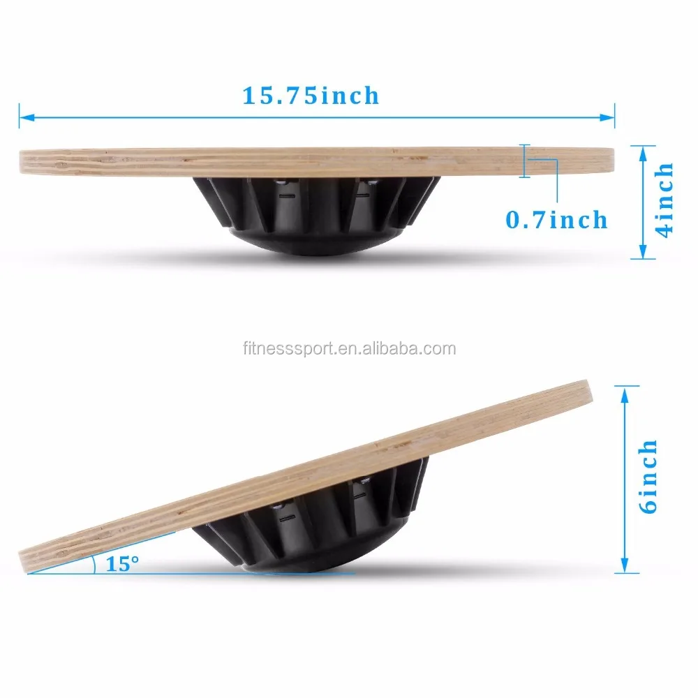 15.75 inch GYM Stability Trainer Wooden round Wobble Balance Board