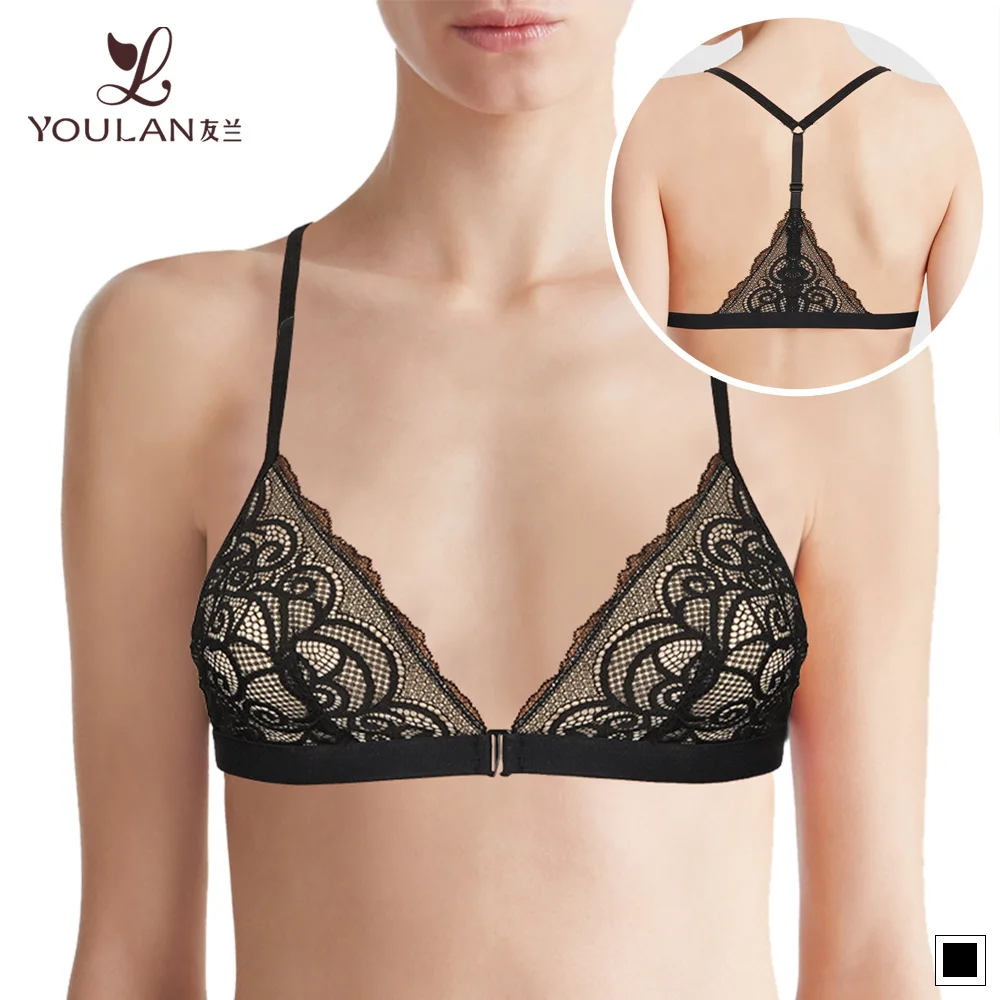 Panty Lingerie Sexi Girl Wear Bra Types Very Sexy Crochet Lace Unlined High-neck Bra Bralette In Bra