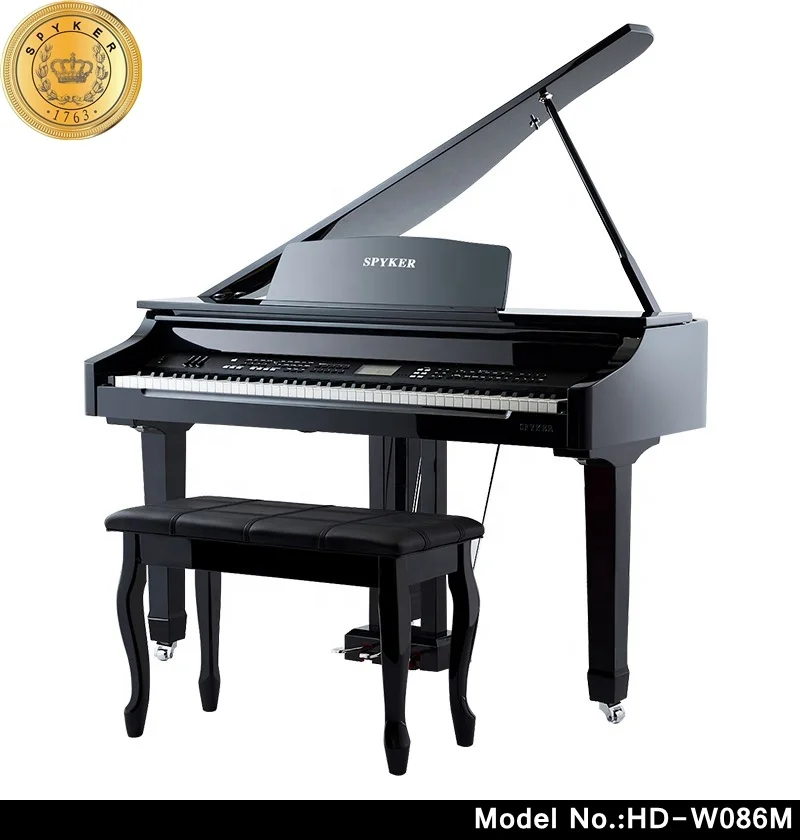 mini piano ! 88 keys grand piano black polish with  bluetooth function (HD-W086M)