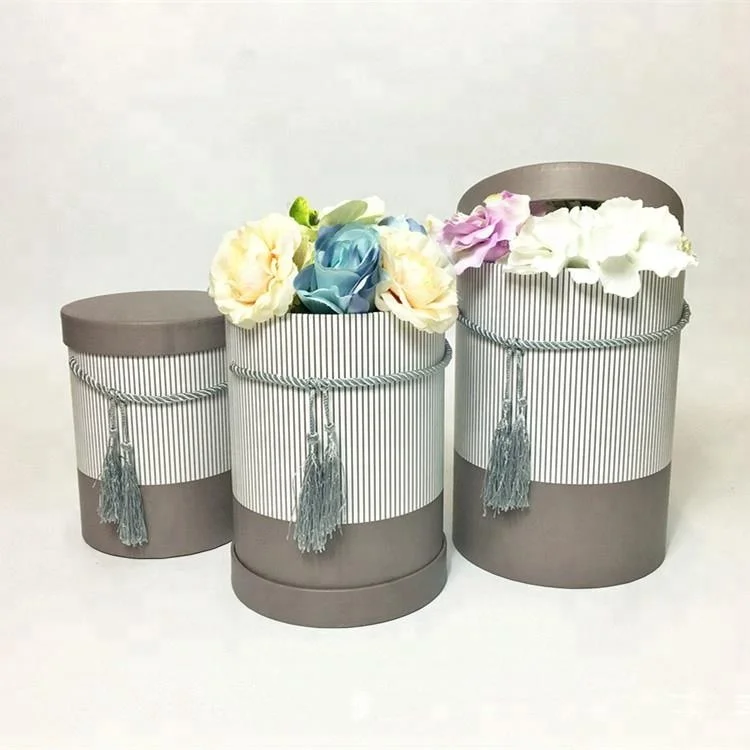 Luxury custom printing colorful cardboard round box flower boxes